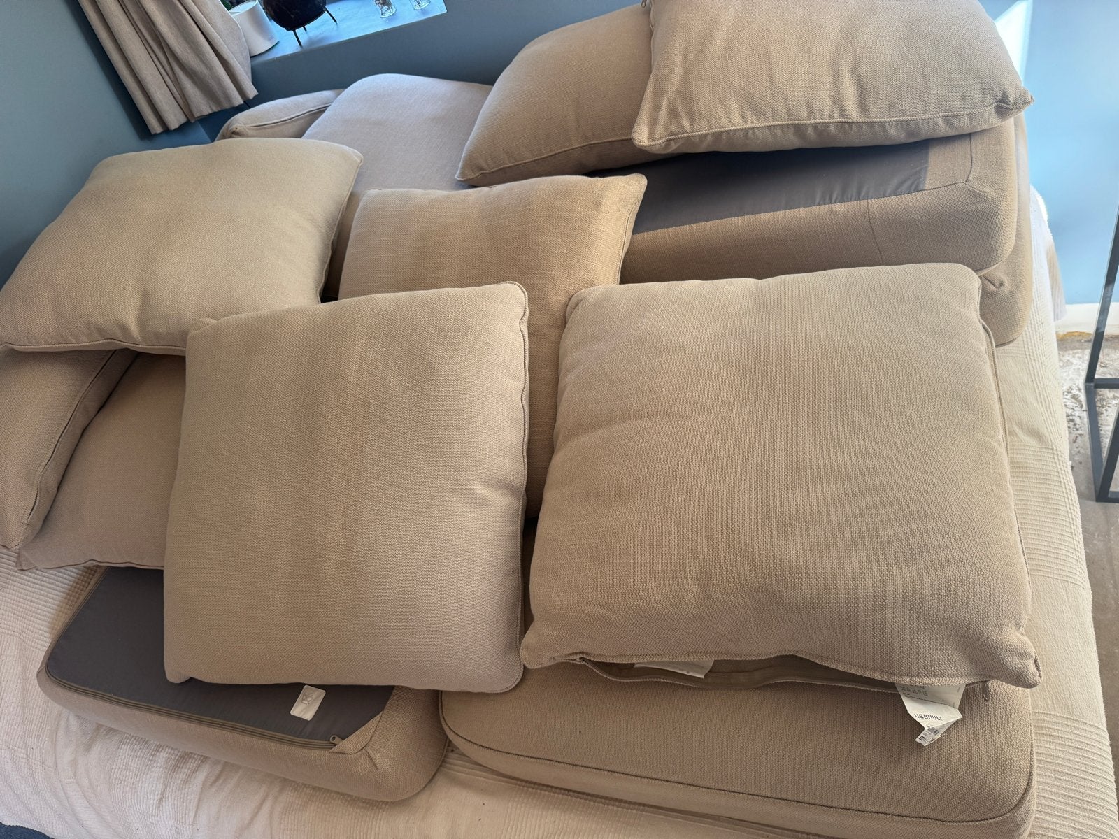 IKEA Gronlid hoekbank kussens en hoezen beige, Ophalen, Gebruikt, Beige, IKEA