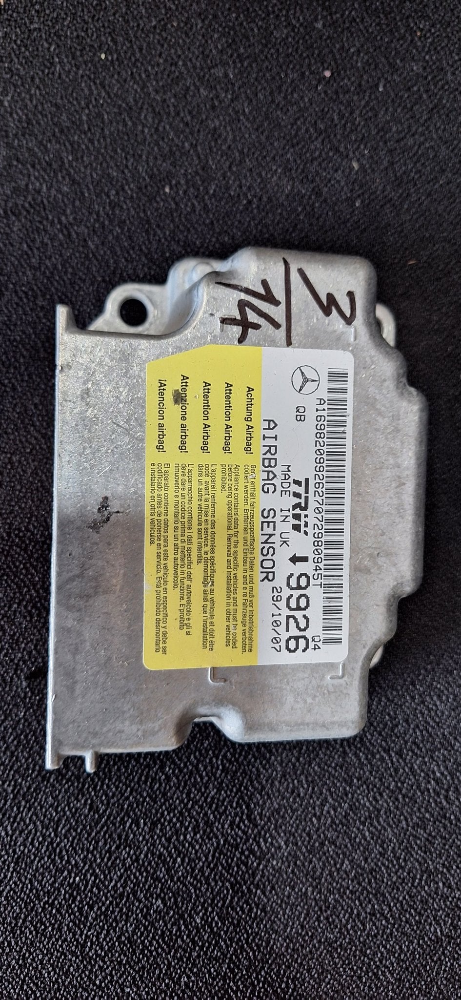 Originele Airbag Stuurmodule Sensor Mercedes A-Klasse W169 B, Auto-onderdelen, Dashboard en Schakelaars, Gebruikt, -, Ophalen of Verzenden