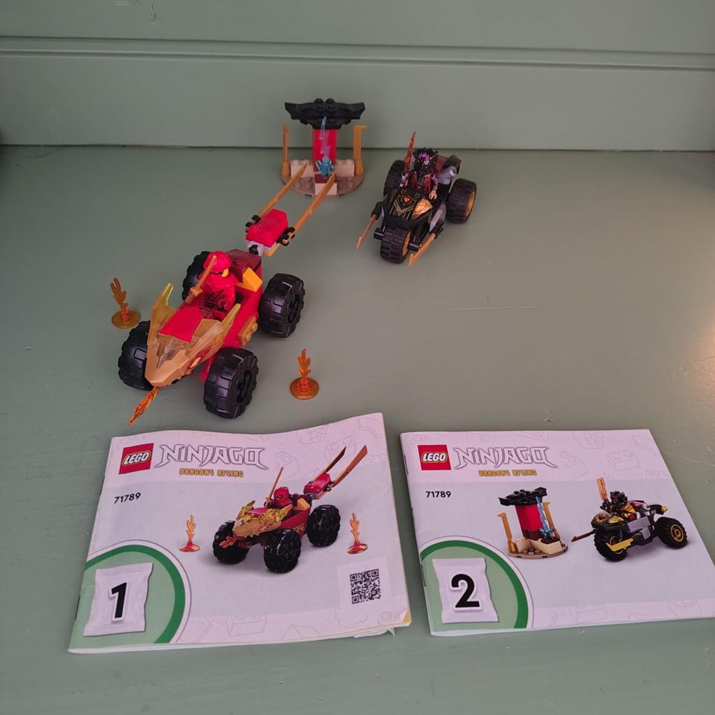 Lego 71789 Kai en Ras' duel tussen auto en motor, Avontuur en Actie, 1 speler, Ophalen of Verzenden, Zo goed als nieuw