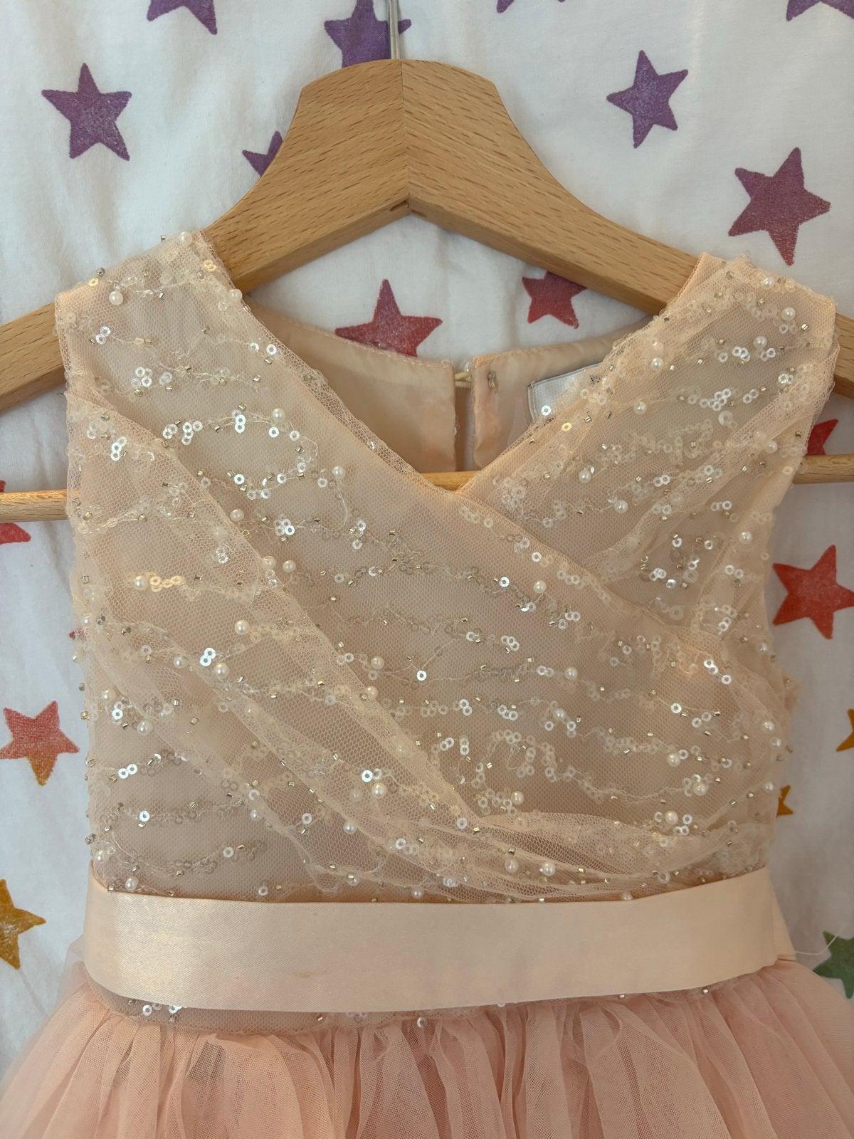 Badgley Mischka Galajurk Meisje 4T Pailletten Tule, Ophalen of Verzenden, Zo goed als nieuw, Meisje