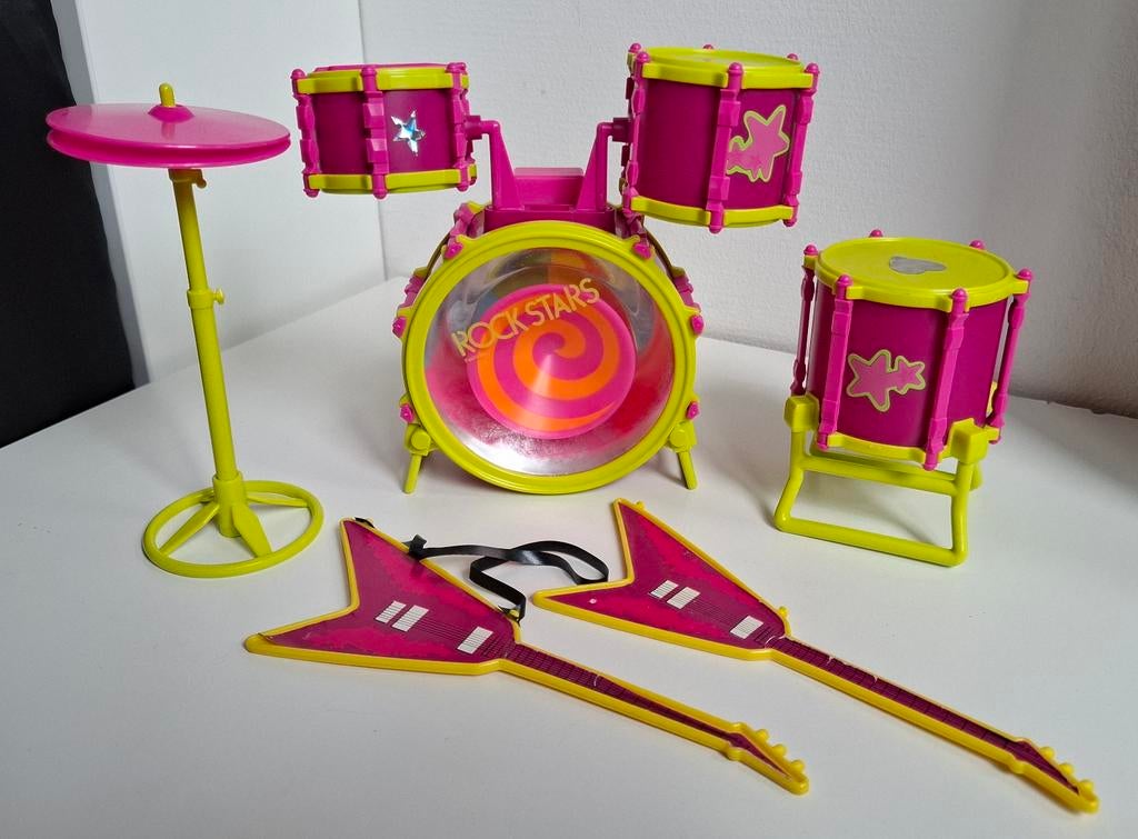 Barbie en de Rockers drumstel uit de jaren 80, Kinderen en Baby's, Speelgoed | Overig, Ophalen of Verzenden, Gebruikt, Meisje