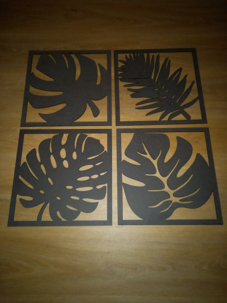 Muurdecoratie van MDF “Tropical Leaves”, Ophalen, 40 cm, Nieuw, Wandbord of Wandpaneel
