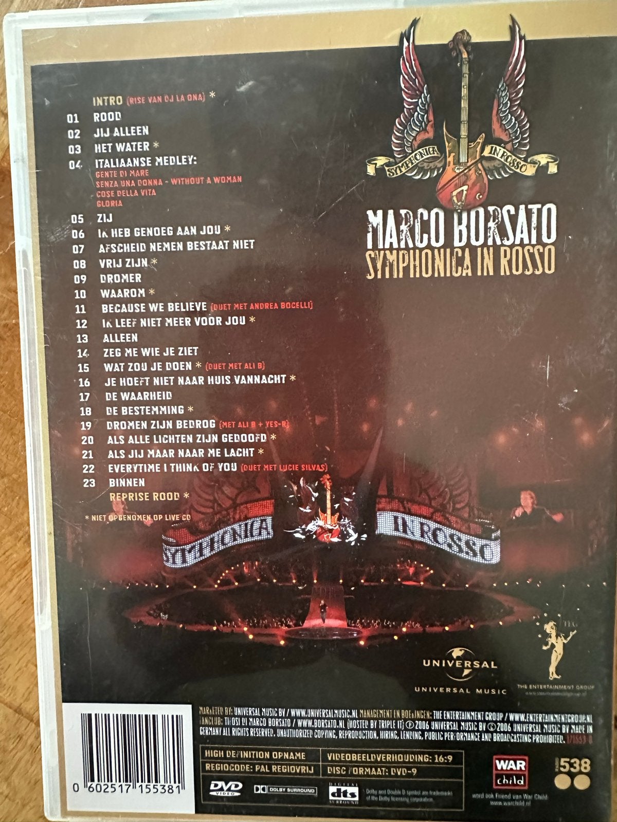 Marco Borsato - Symphonica in Rosso (Special Edition DVD), Gebruikt, Nederlands, Concert, Alle leeftijden