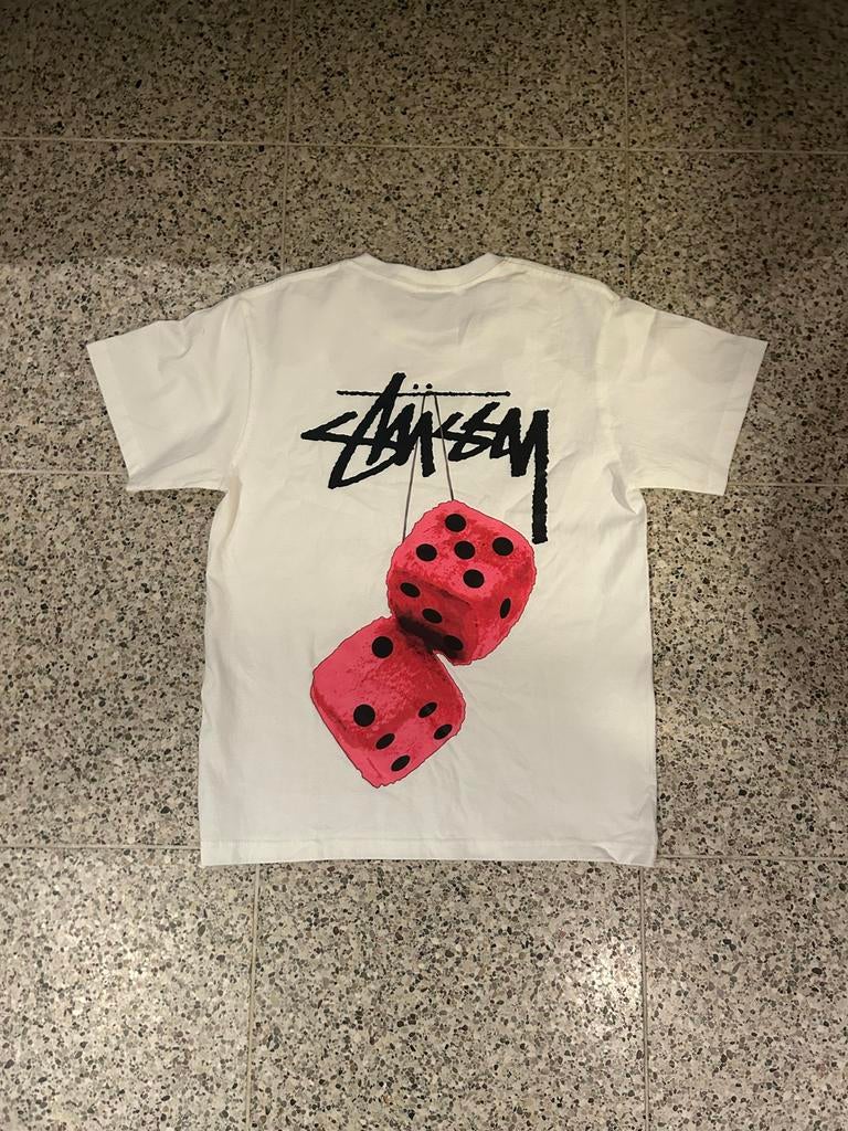 Stussy T-shirt met dobbelstenen print - Zo goed als nieuw, Verzenden, Zo goed als nieuw, Maat 46 (S) of kleiner, Wit