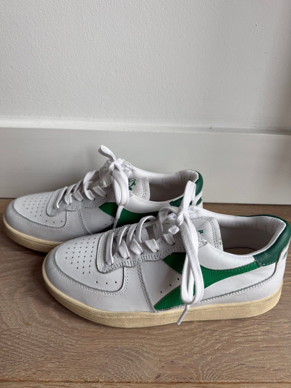 wit/groen leren lage sneakers mi basket maat 38 DIADORA, Wit, Nieuw, Ophalen of Verzenden, Sneakers of Gympen