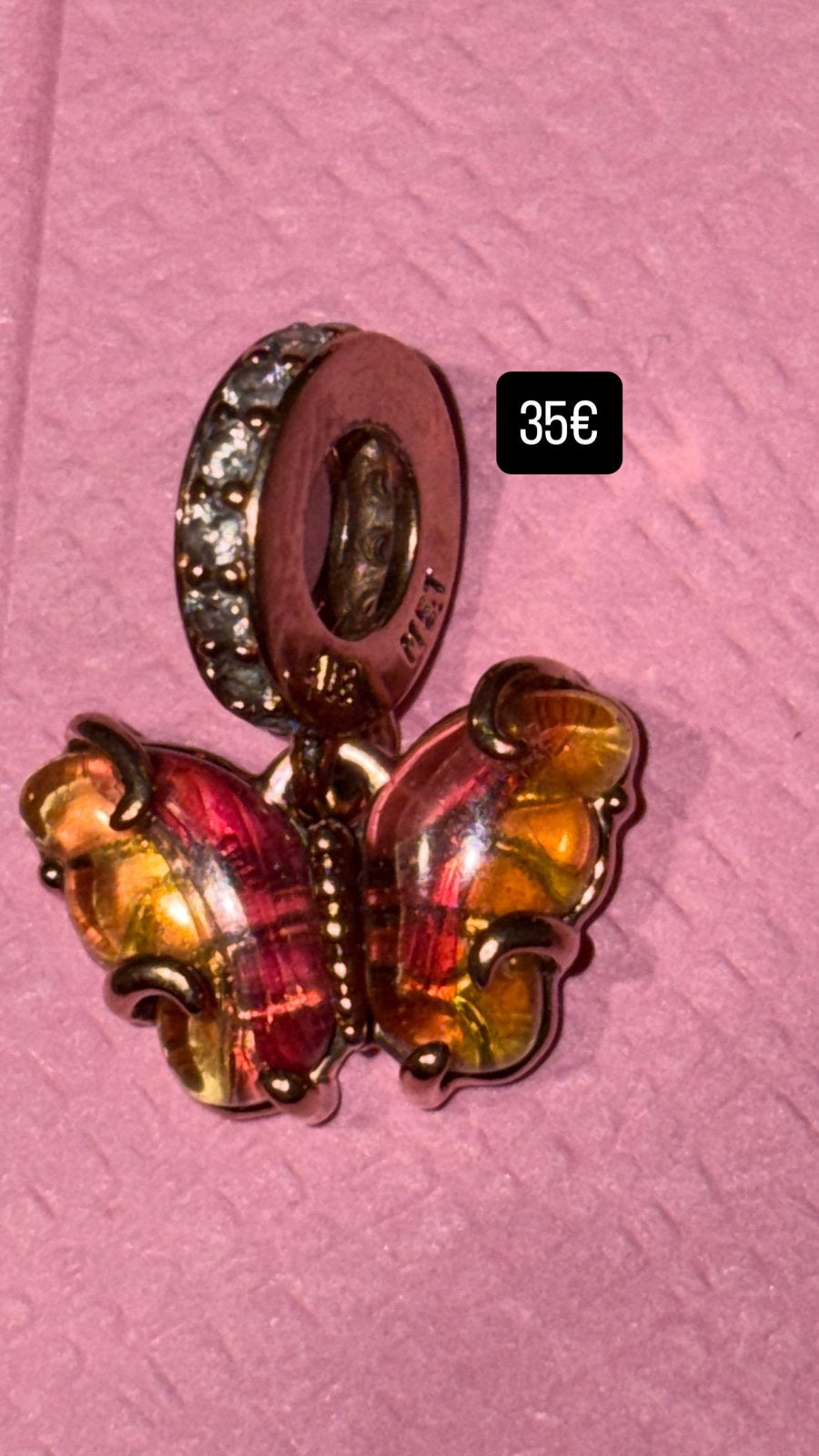 Pandora Rose Gold Plated Vlinder Bedel, Overige materialen, Pandora, Ophalen of Verzenden, Zo goed als nieuw
