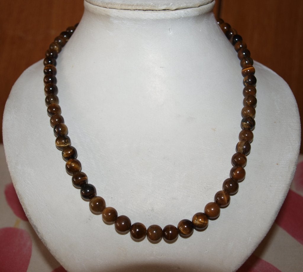 Tijgeroog kralenketting - Handgemaakt, Sieraden, Tassen en Uiterlijk, Bruin, Nieuw, Ophalen of Verzenden, Steen of Mineraal