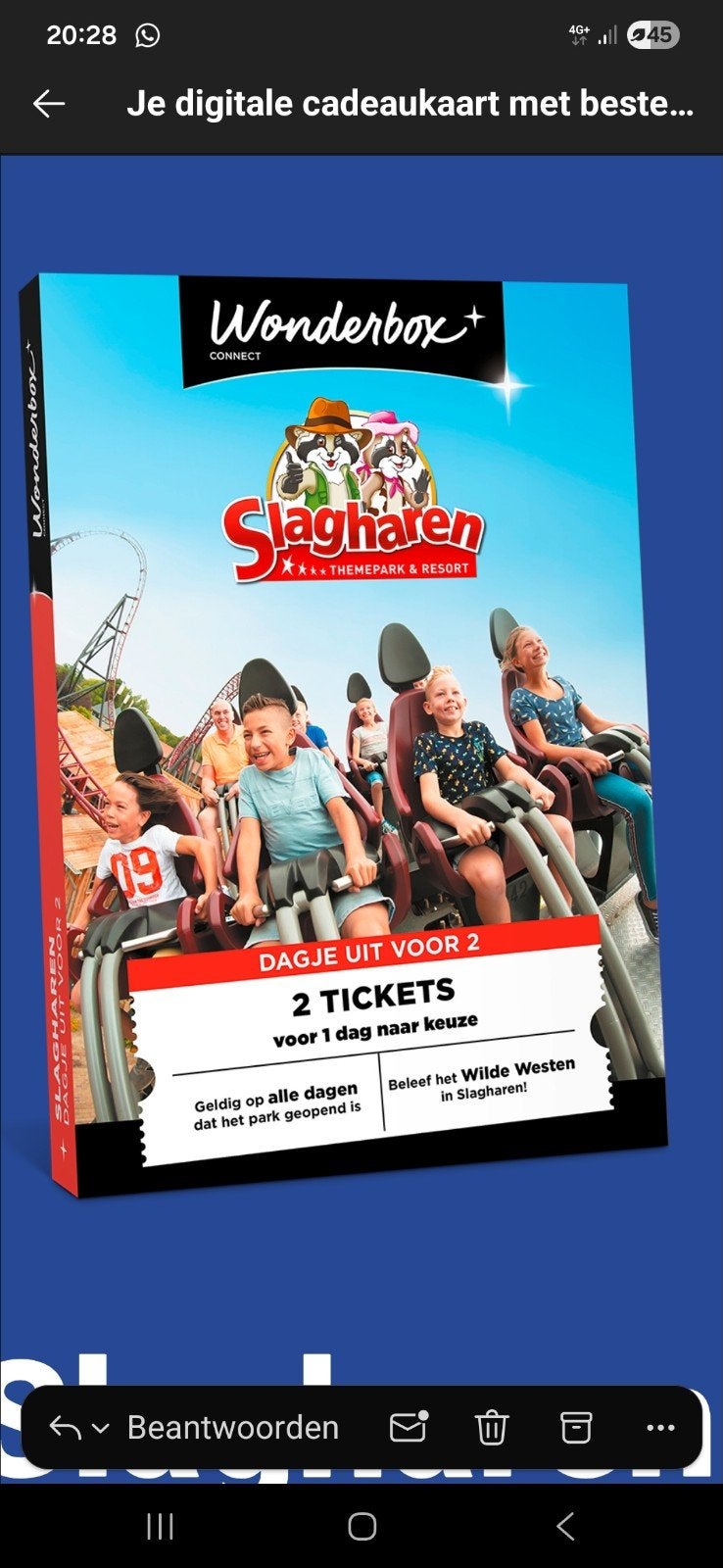 €35,- korting op 2 tickets voor Slagharen, Tickets en Kaartjes, Recreatie | Pretparken en Attractieparken, Drie personen of meer