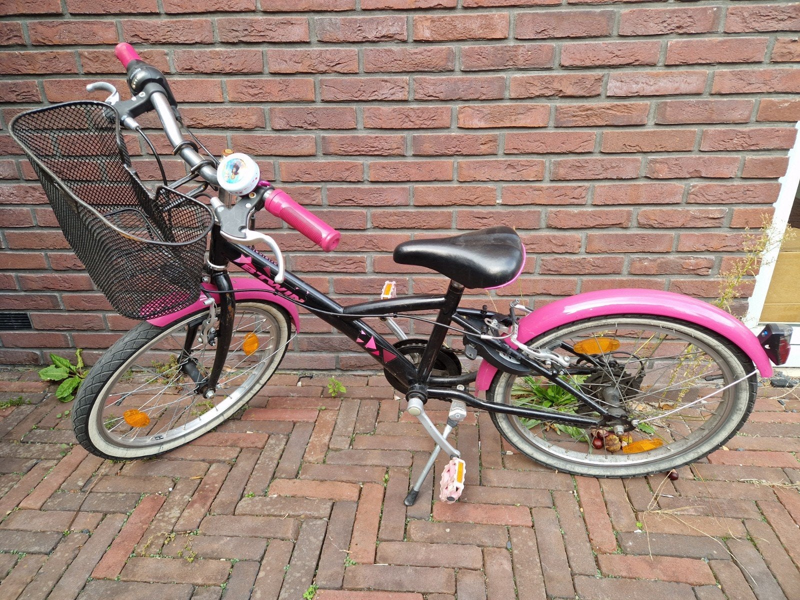 Roze kinderfiets 20 inch, Ophalen, 20 inch of meer, Gebruikt, Velgrem