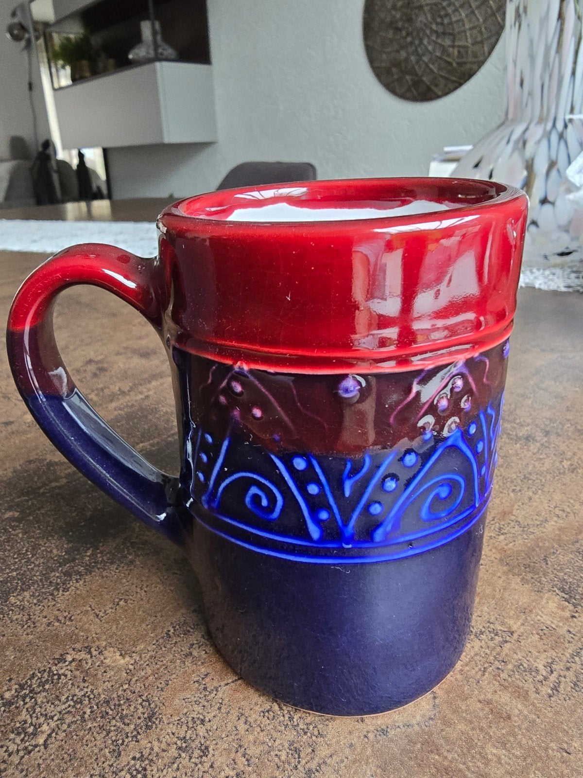 Handgemaakte keramische mok – Boho / Drip glaze, Keramiek, Nieuw, Ophalen of Verzenden, Overige stijlen