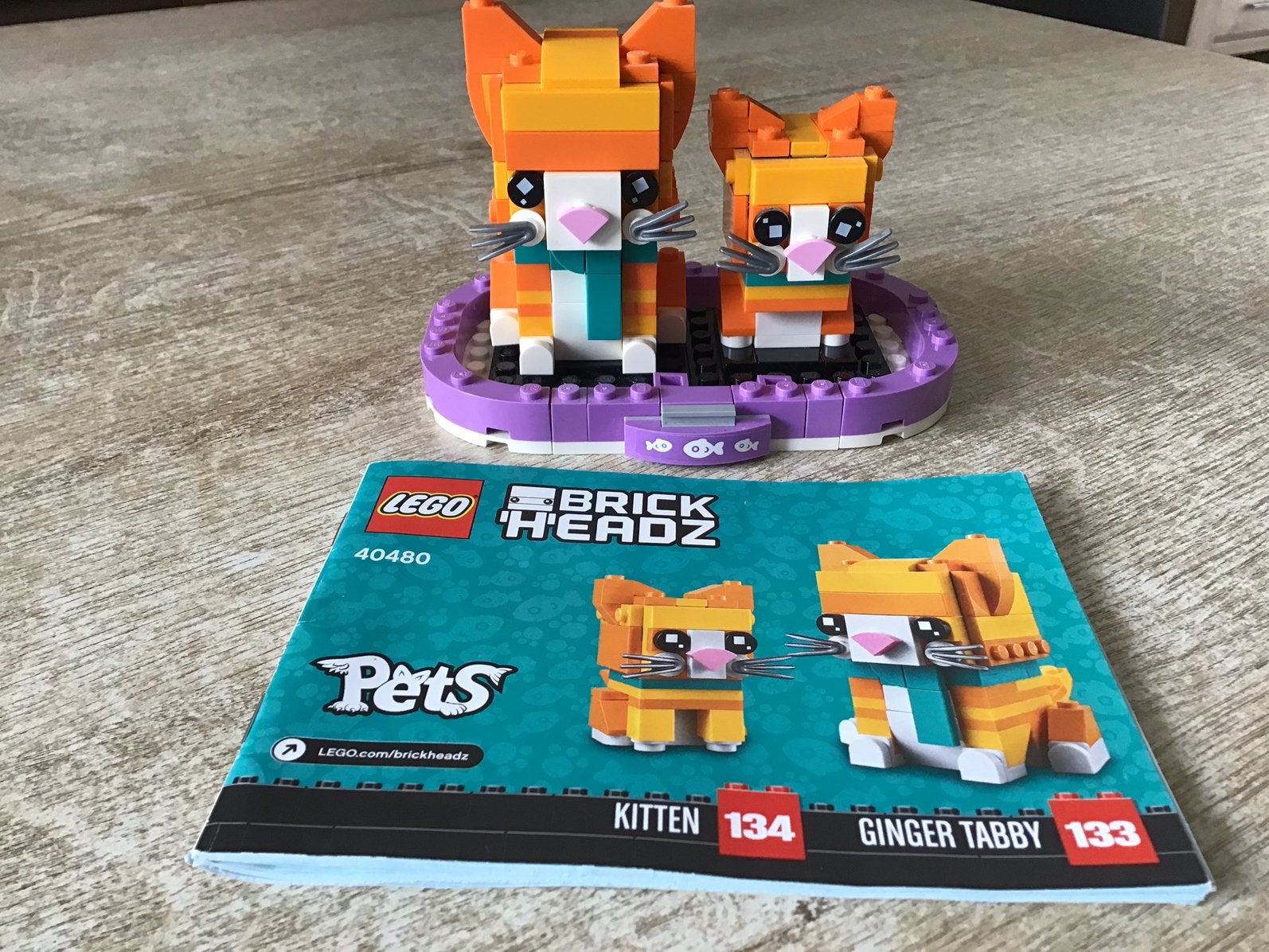 Lego Brick Headz Kitten en Ginger Tabby 40480, Ophalen of Verzenden, Zo goed als nieuw