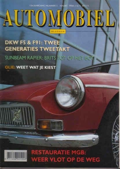 Automobiel 3 1992 : MG MGB - DKW F5 & F91 - Sunbeam Rapier, Ophalen of Verzenden, Gelezen, Algemeen