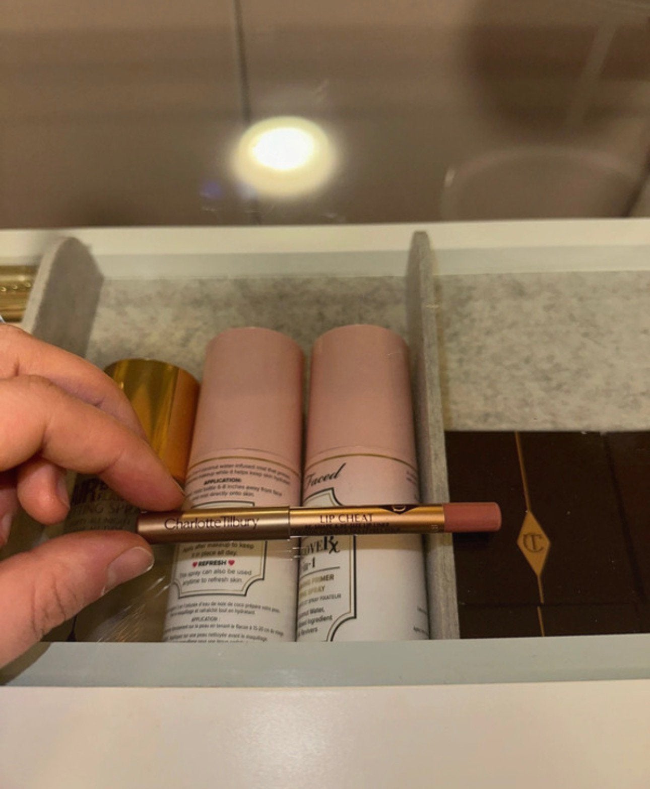 Mini Charlotte Tilbury lip cheat kleur Pillow Talk, Ophalen of Verzenden, Zo goed als nieuw, Lippen