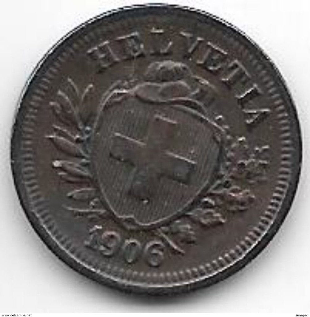 swiss 1 rappen 1906 km 3.2 xf+, Verzenden, Overige landen, Losse munt