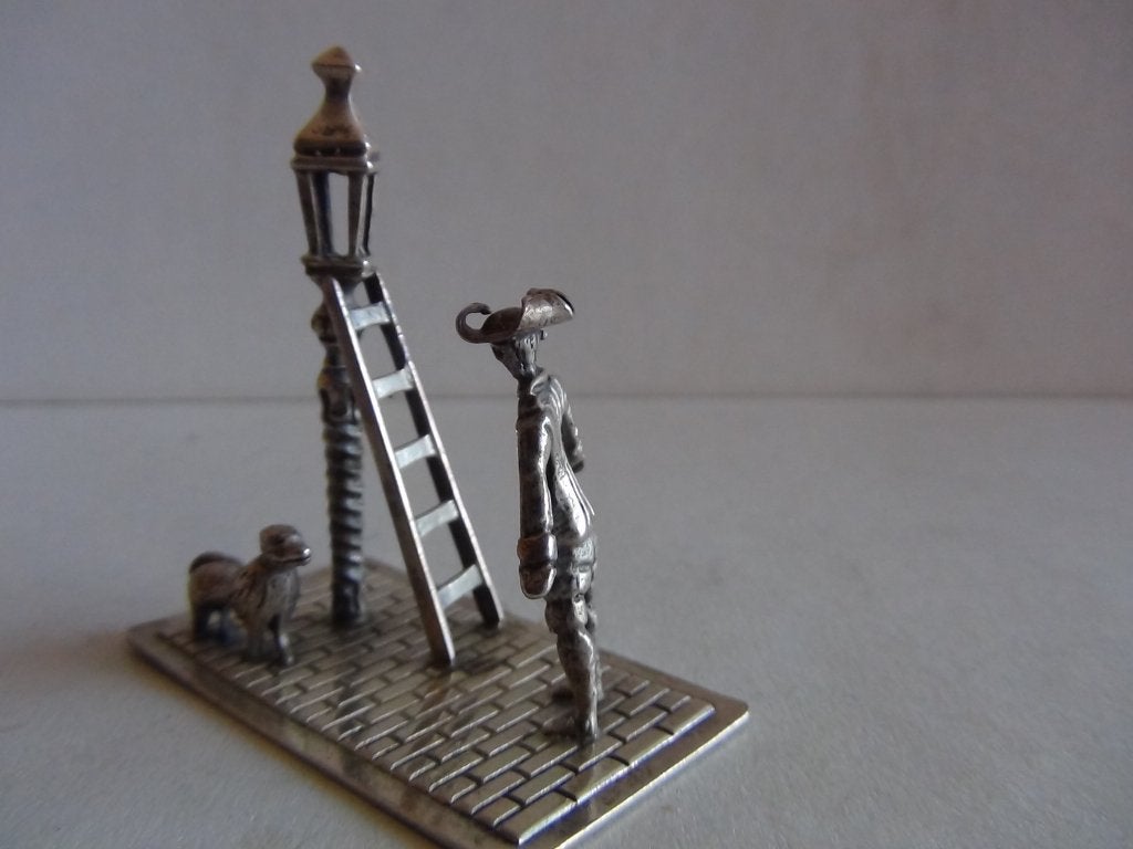 Miniatuur zilver  EY12 lantaarnopsteker zilveren miniaturen, Verzenden, Zilver