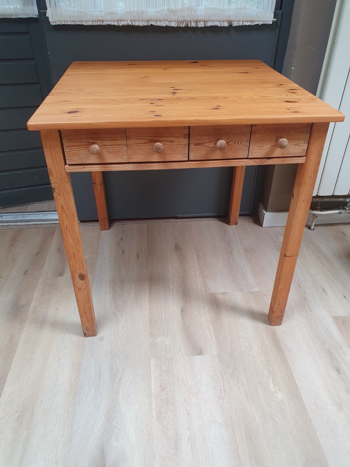 houten keukentafel met 6 lades, Huis en Inrichting, Ophalen, Gebruikt, 50 tot 100 cm, Vierkant