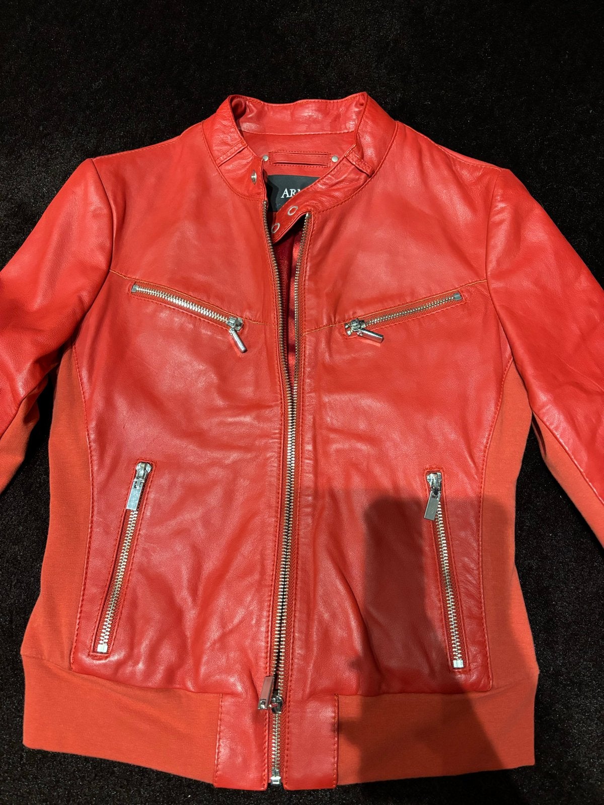 ARMA Leren Jas Rood - Maat 34 (XS), Kleding | Dames, Ophalen of Verzenden, Zo goed als nieuw, Maat 34 (XS) of kleiner, Rood