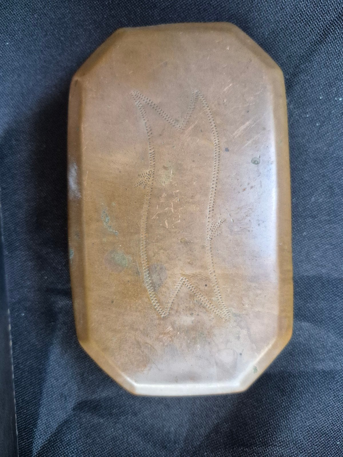 Antieke koperen tabaksdoos, Ophalen of Verzenden, Koper