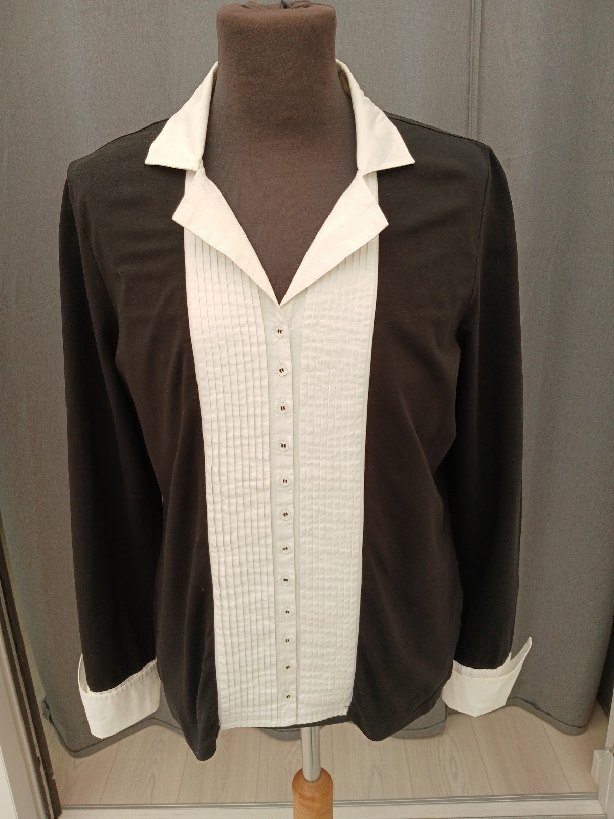 Witteveen zwart/witte blouse maat L, Kleding | Dames, Meerkleurig, Maat 46/48 (XL) of groter, Ophalen of Verzenden, Witteveen