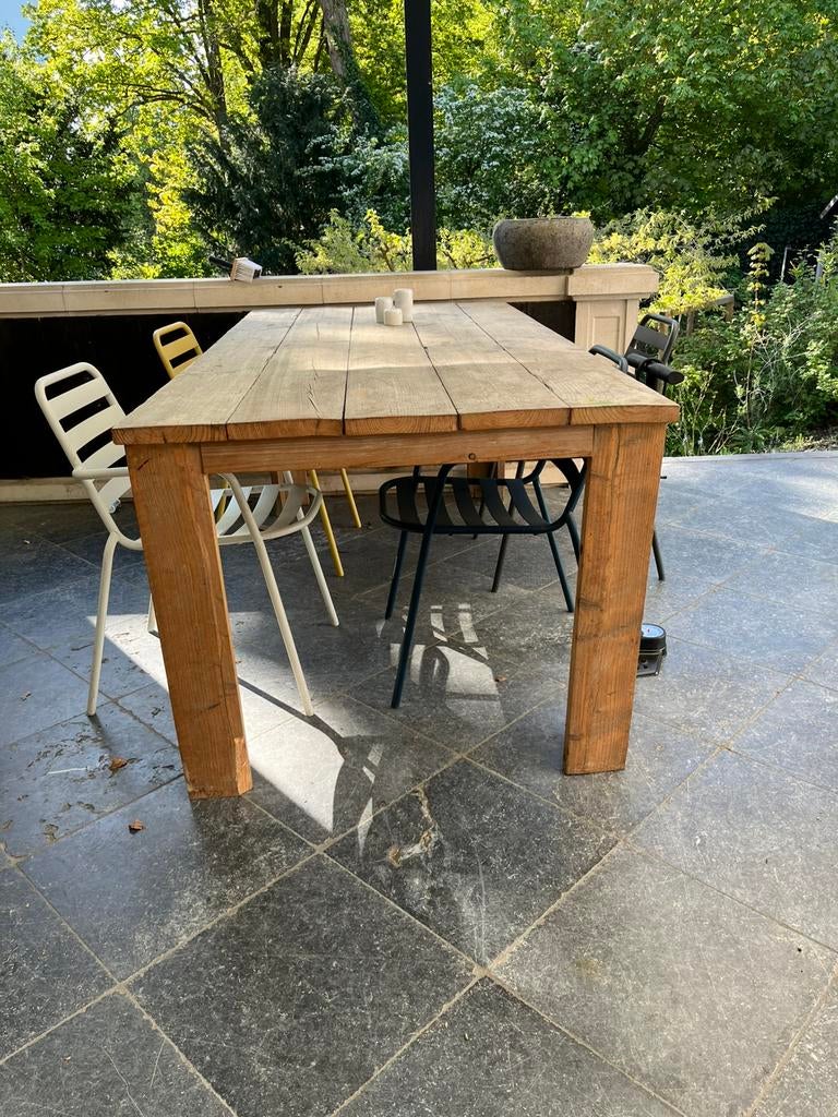 Steigerhouten eettafel, Ophalen, Gebruikt, Rechthoekig, Hout