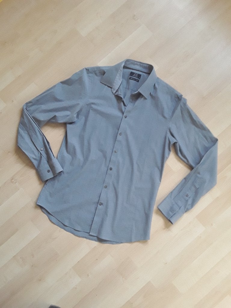 Grijsblauw overhemd Profuomo mt 40/M, Verzenden, Halswijdte 39/40 (M), Grijs, Profuomo