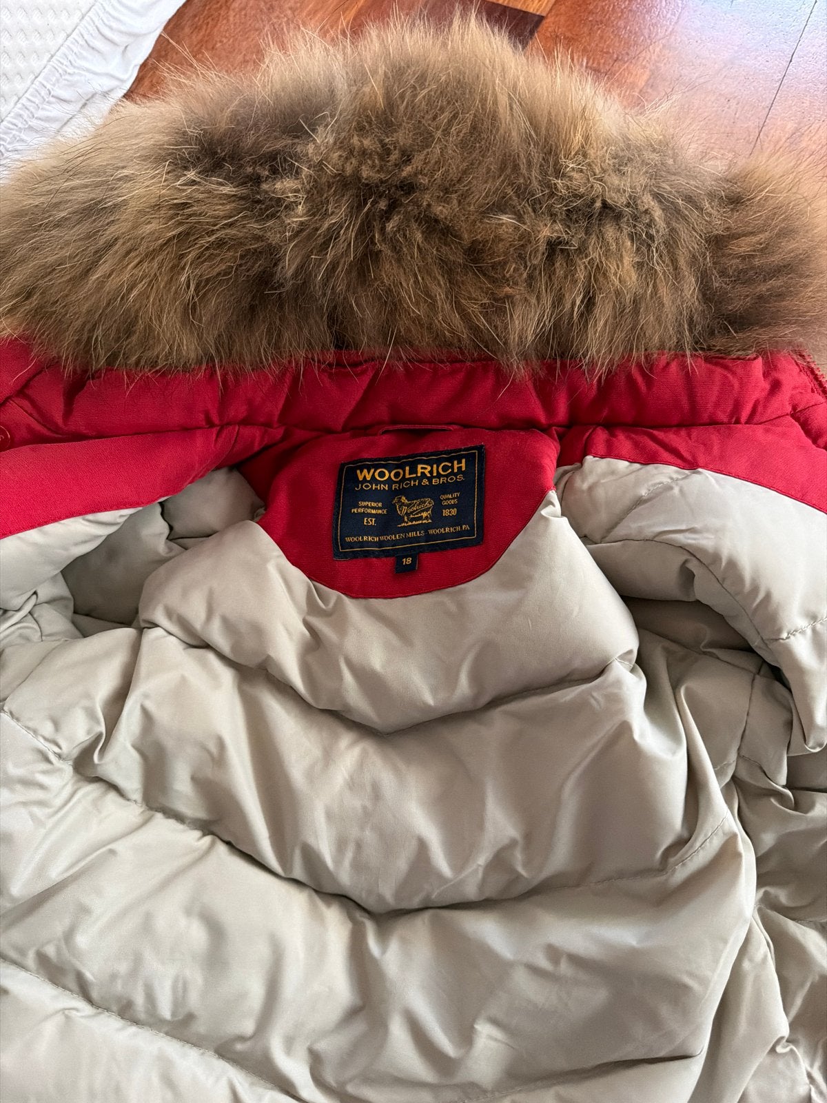 Warme Woolrich winterjas voor kind (18 maanden), Ophalen of Verzenden, Zo goed als nieuw, Jongen of Meisje