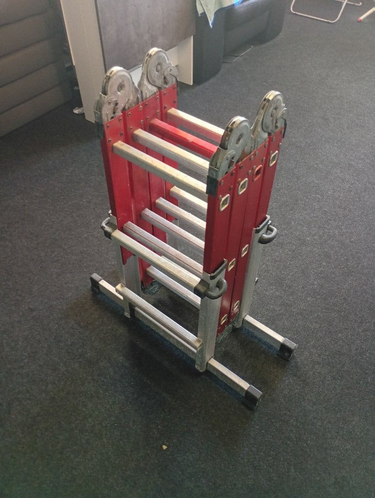 Steiger ladder, Ophalen, Gebruikt, Ladder, Opvouwbaar of Inschuifbaar