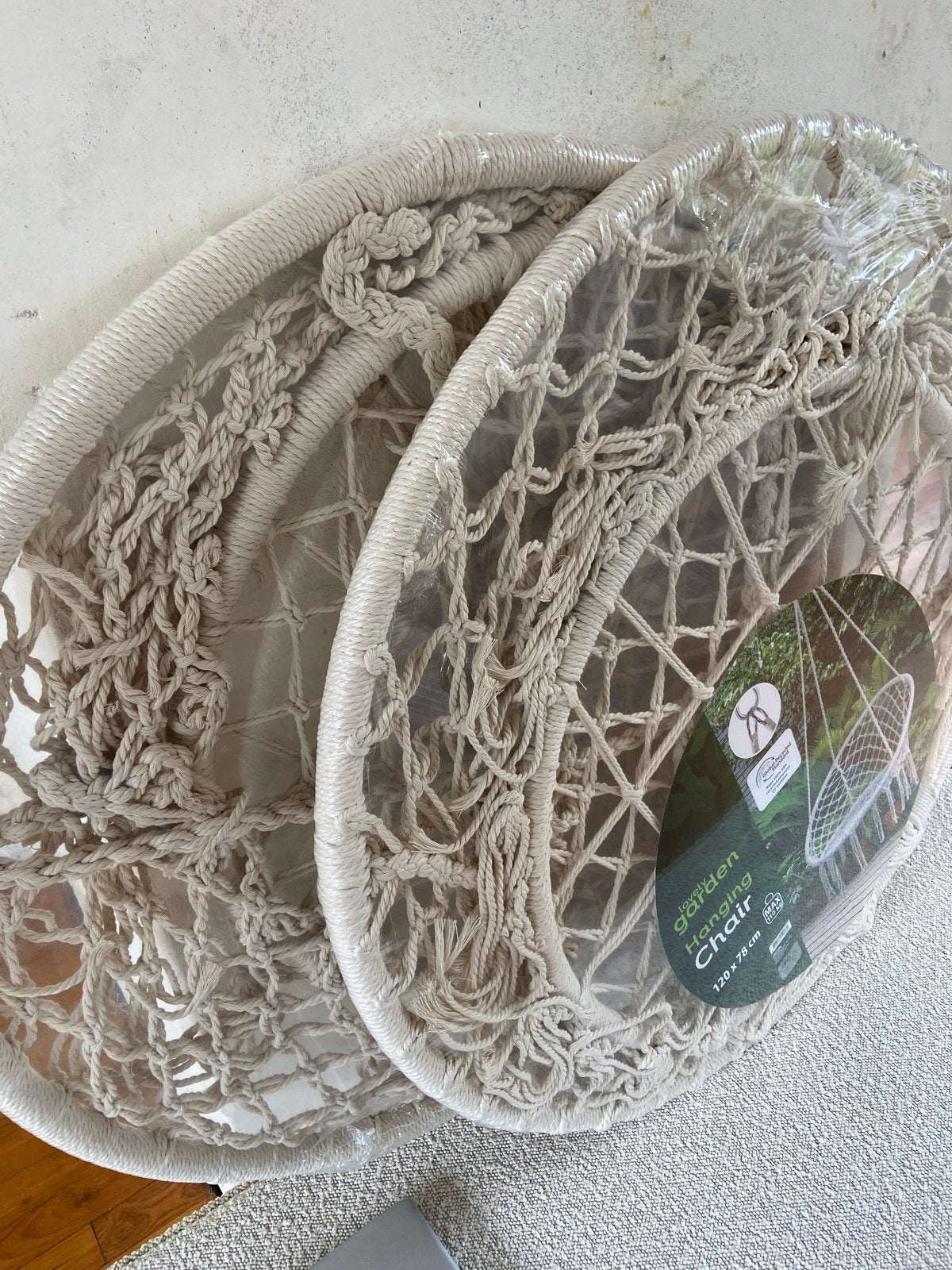 Nieuwe Macramé Hangstoel - Tuin & Binnen, Tuin en Terras, Ophalen of Verzenden, Nieuw, Eenpersoons, Binnen
