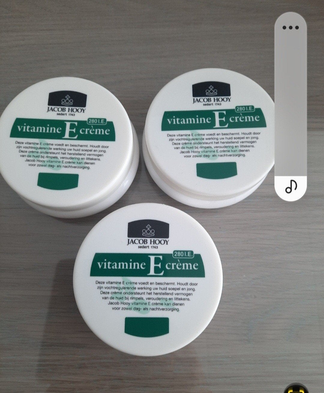 Jacob Hooy Vitamine E Crème - 3 stuks, Ophalen, Nieuw, Bodylotion, Crème of Olie
