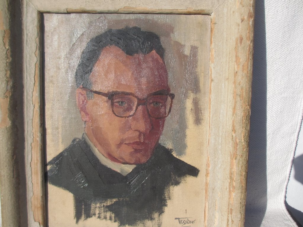 Schilderij / Henri Titselaar, Antiek en Kunst, Kunst | Schilderijen | Klassiek, Doek, Portret of Personen, Expressionistisch, Bijzondere lijst