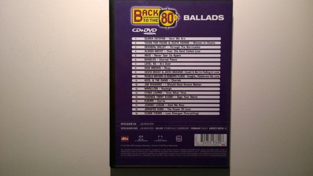 Back To The 80's Ballads (CD + DVD), Alle leeftijden, Ophalen of Verzenden, Zo goed als nieuw, Muziekvideo's