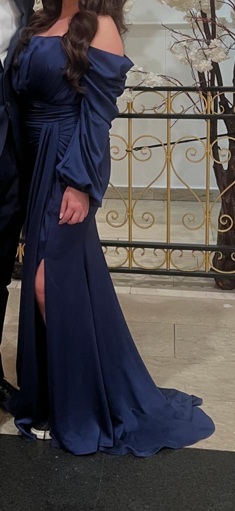 Galajurk off-shoulder koningsblauw, Kleding | Dames, Jurken, Maat 38/40 (M), Blauw, Ophalen of Verzenden, Zo goed als nieuw