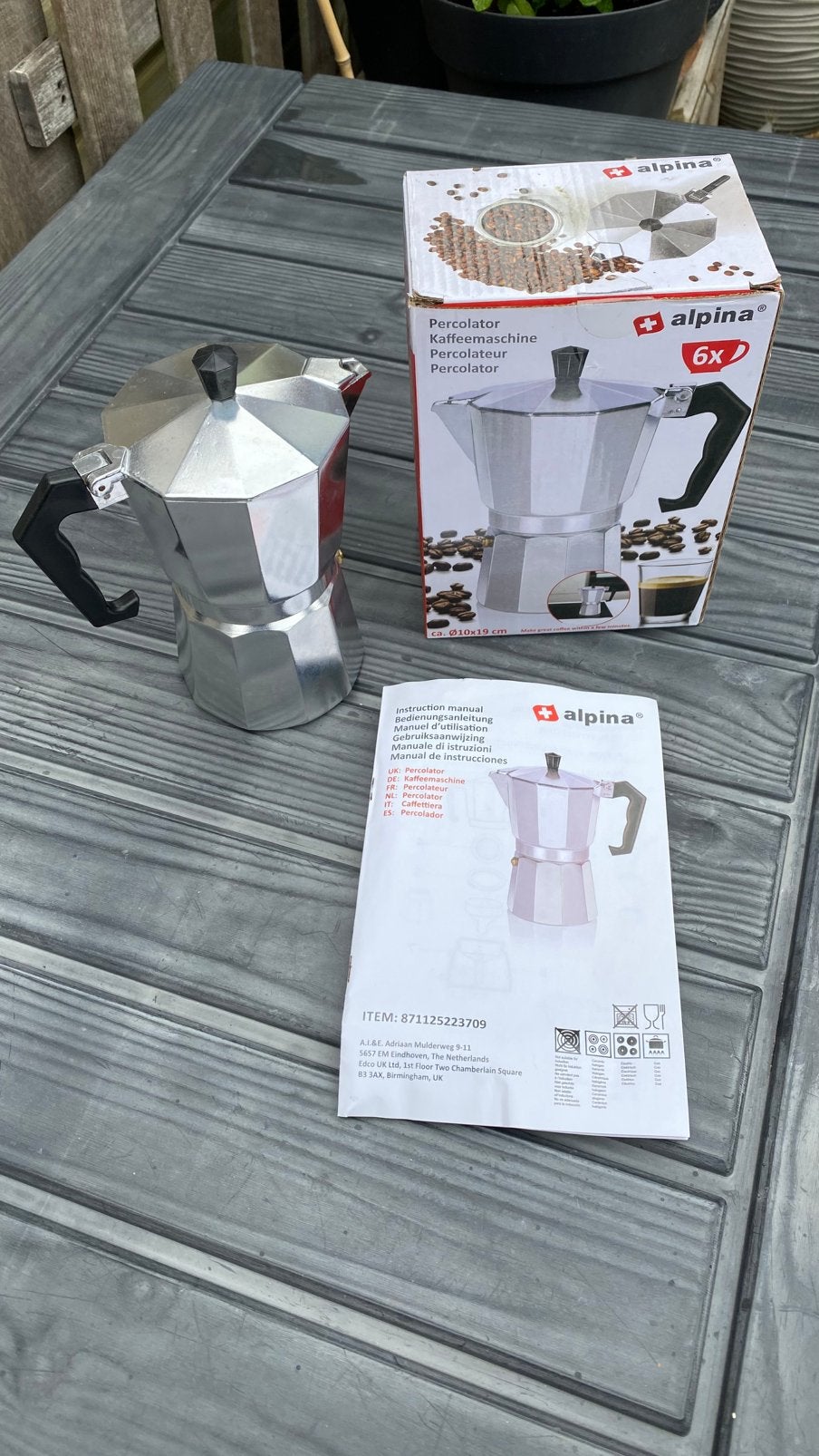 Alpina Perculator 270 ml, Overige modellen, Gemalen koffie, Ophalen of Verzenden, Zo goed als nieuw