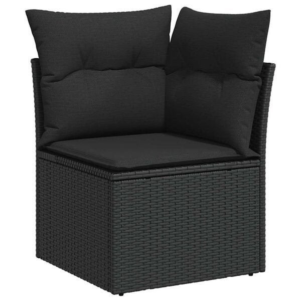 NIEUWE Tuinhoekbank met kussens zwart poly rattan, Tuin en Terras, Venlo, Nieuw, Ophalen of Verzenden, Info@habatrading.com