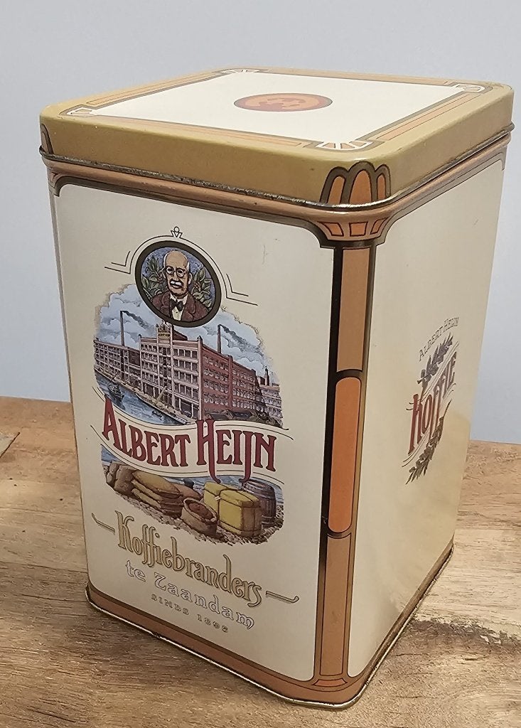 LEUK BROCANT "ALBERT HEIJN" KOFFIEBLIK, Ophalen of Verzenden, Gebruikt, Koffie, Overige merken