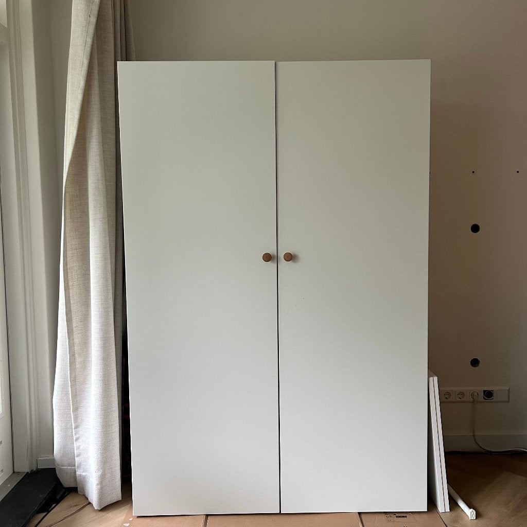 IKEA PLATSA kledingkast met FONNES deuren – wit, Ophalen, Overige materialen, Gebruikt, 100 tot 150 cm