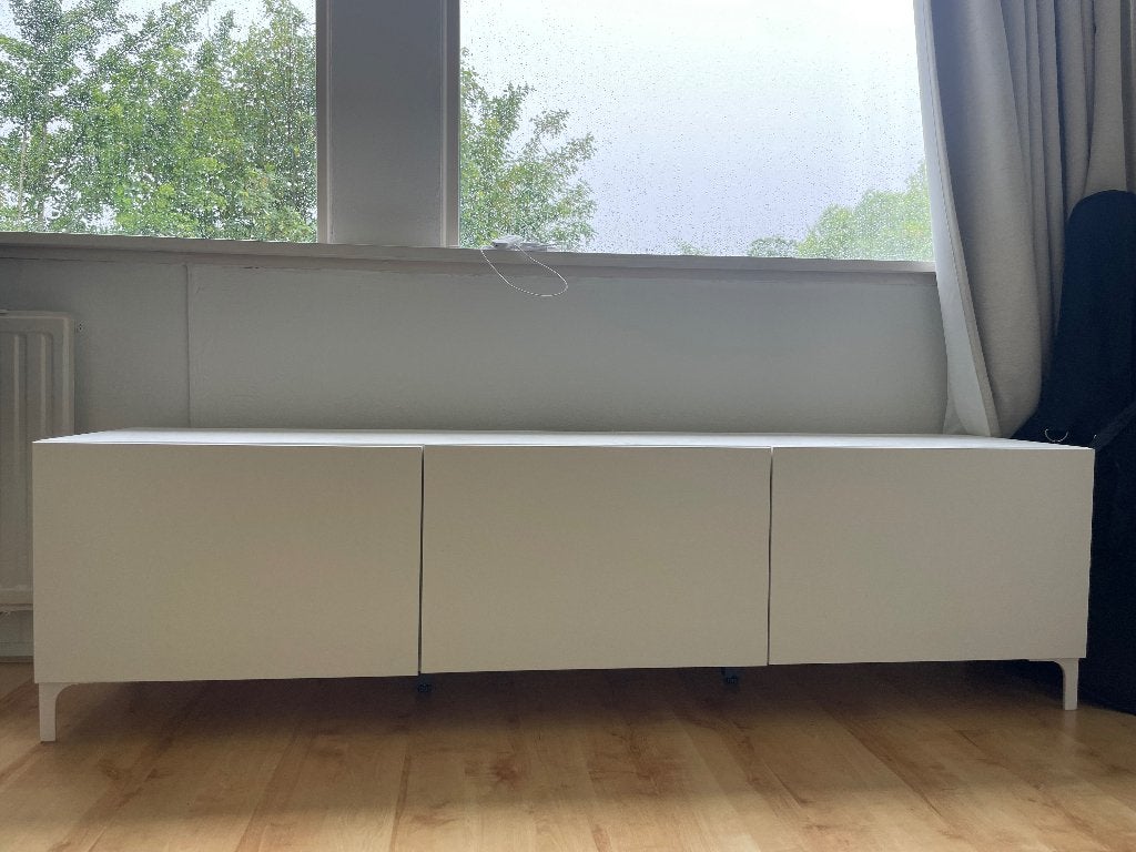 Tv meubel IKEA wit, Gebruikt, 150 tot 200 cm, Ophalen of Verzenden, Minder dan 100 cm