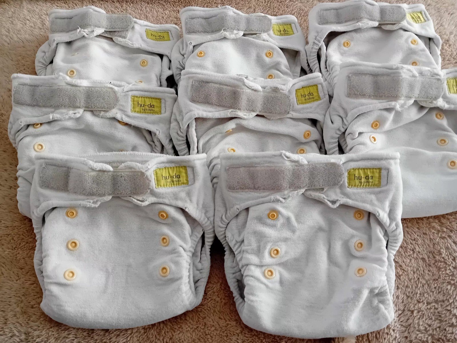 8 Hu-da One Size Wasbare Luiers met Inleggers, Ophalen, Gebruikt