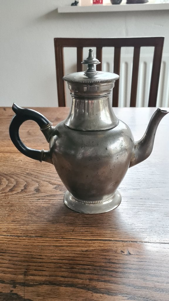 Antieke tinnen koffiepot. Van het merk Basse & Fischer, Antiek en Kunst, Ophalen