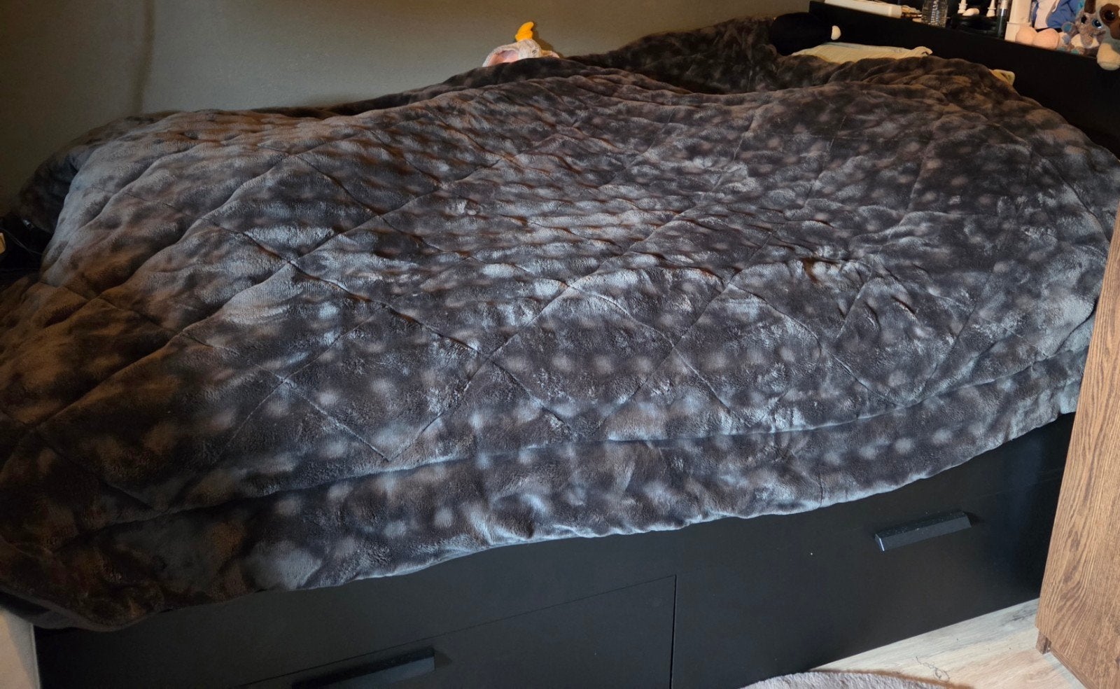 IKEA Brimnes bed met 4 lades en hoofdeinde met opbergvakken, Ophalen, Zo goed als nieuw, Zwart