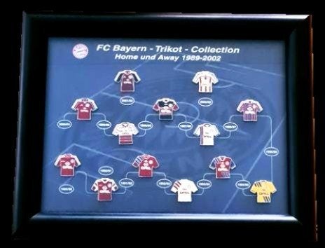 Bayern München Trikot Collection- 13 stuks- ingelijst, Verzenden, Nieuw, Transport, Speldje of Pin