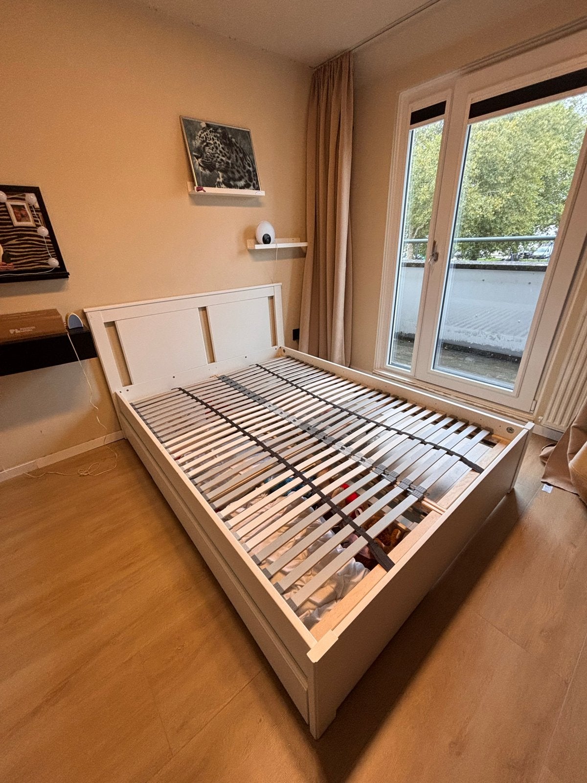 IKEA Brimnes bedframe met opbergruimte, Ophalen, Gebruikt, Wit, Tweepersoons