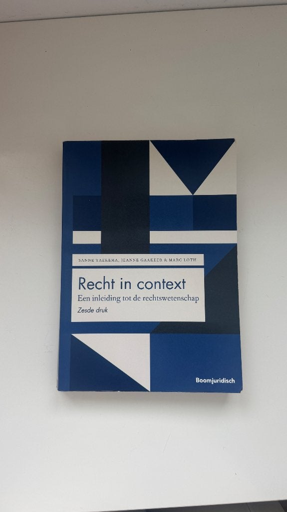 Recht in context Taekema, Gaakeer & Loth, Ophalen of Verzenden, Alpha, Zo goed als nieuw, WO