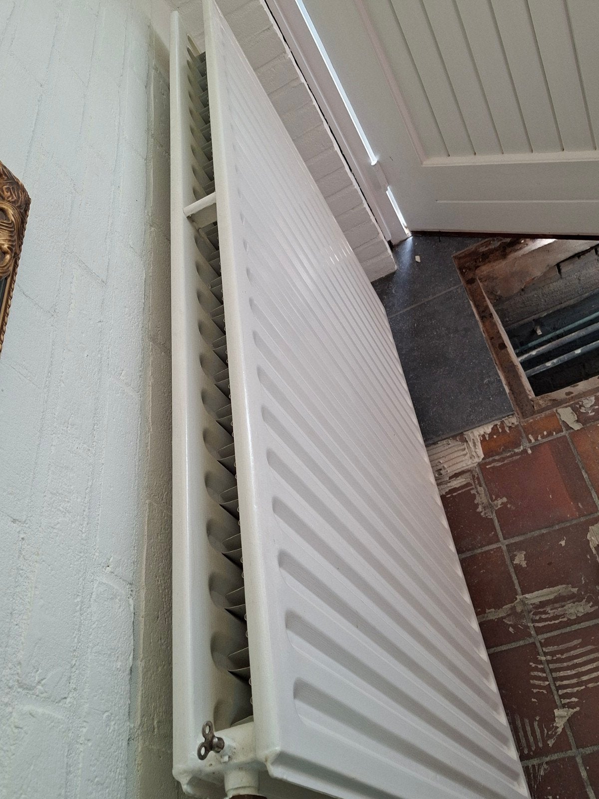 Witte radiator, gebruikt, in goede staat, Doe-het-zelf en Verbouw, Ophalen, Gebruikt, Radiator, 60 tot 150 cm