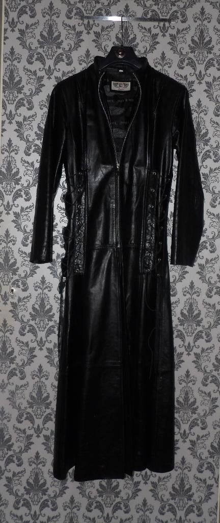 New Rock lange leren Matrix jas trenchcoat Gothic, Kleding | Dames, Jassen | Winter, New Rock, Zwart, Maat 42/44 (L), Ophalen of Verzenden