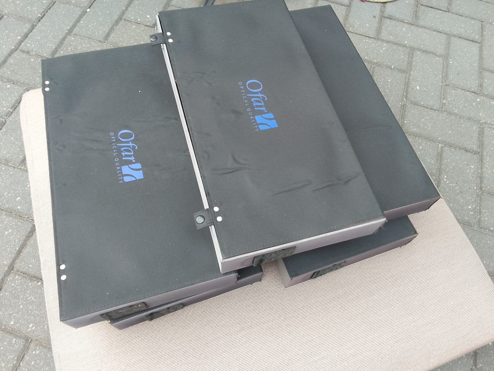 Opberg/presentatie boxen voor brillen, Overige merken, Gebruikt, Zwart, Ophalen of Verzenden