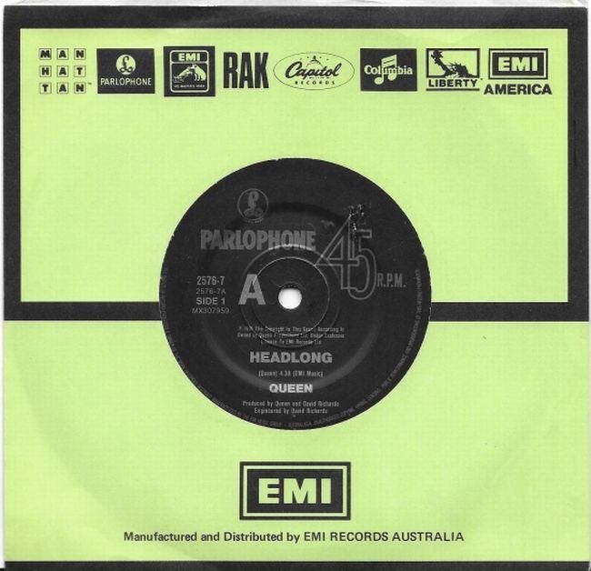 Queen 7" Headlong 1991 Australia, Gebruikt, 7 inch, Pop, Beschermende buitenhoes