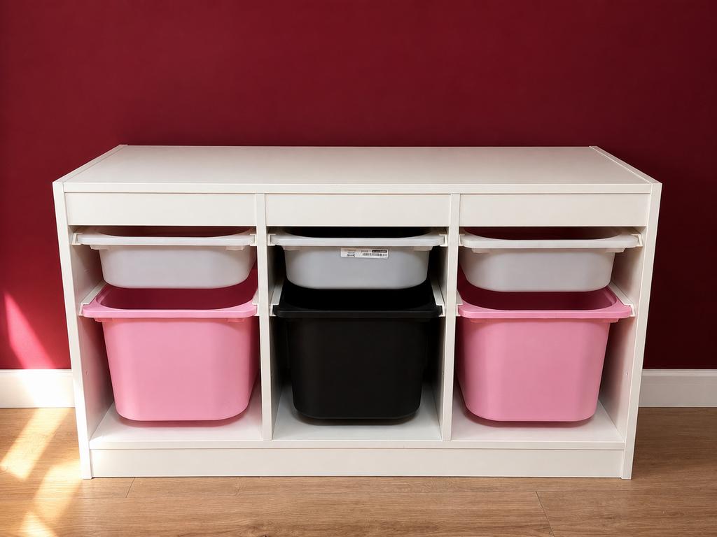 IKEA TROFAST opbergkast met bakken - Wit/Roze/Zwart, Ophalen of Verzenden, Gebruikt, Kast