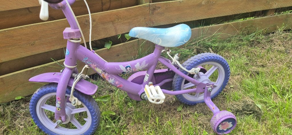 Meisjes fiets 12 inch, Ophalen, Terugtraprem, Zijwieltjes, Gebruikt