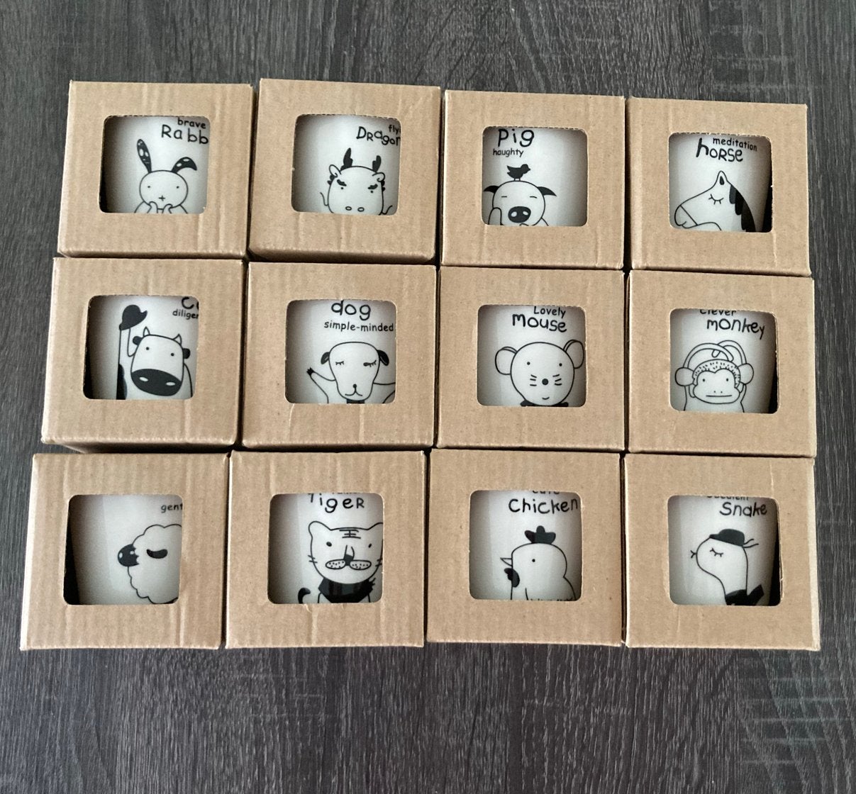 Set van 12 Chinese Dierenriem kopjes - Nieuw in Doos, Ophalen of Verzenden, Nieuw